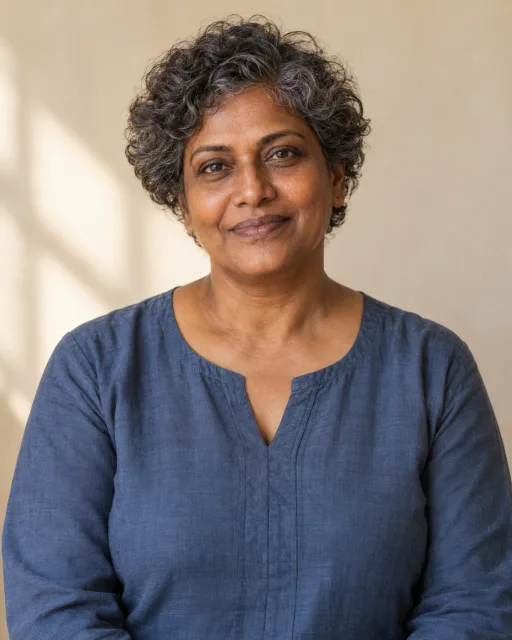 Illustrative portrait of Tara · Balanced Horizon, a fictional AI guide