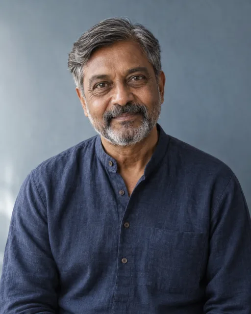 Illustrative portrait of Kabir · Open Window, a fictional AI guide
