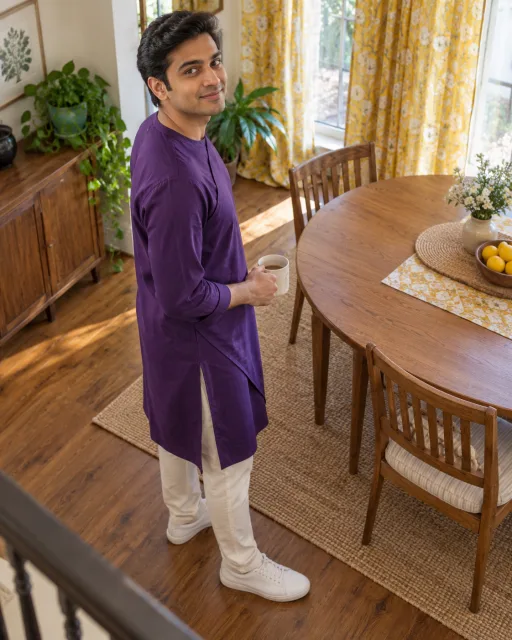 Illustrative portrait of Nikhil · Open Window, a fictional AI guide