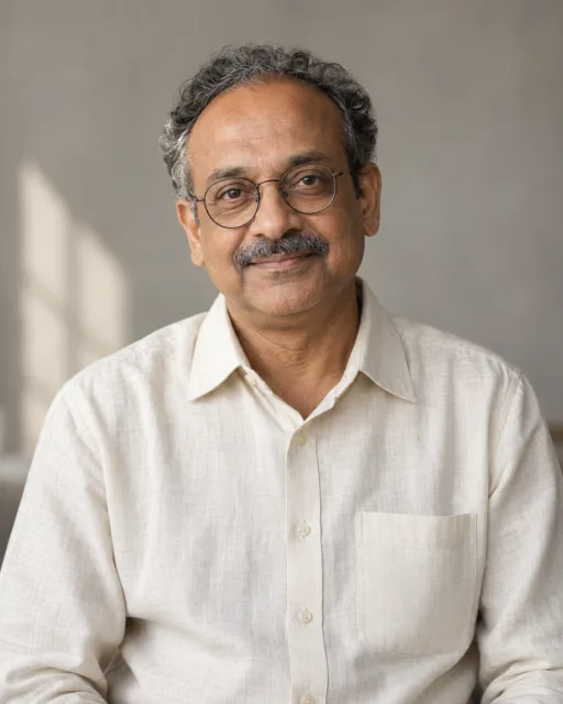 Illustrative portrait of Arjun · Story Weaver, a fictional AI guide
