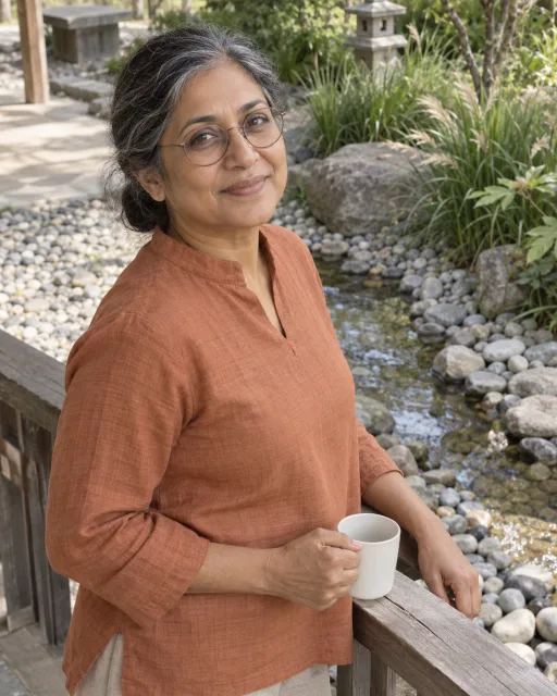 Illustrative portrait of Leela · Story Weaver, a fictional AI guide