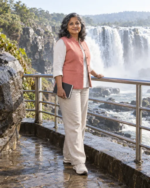 Illustrative portrait of Diya · Pattern Reader, a fictional AI guide