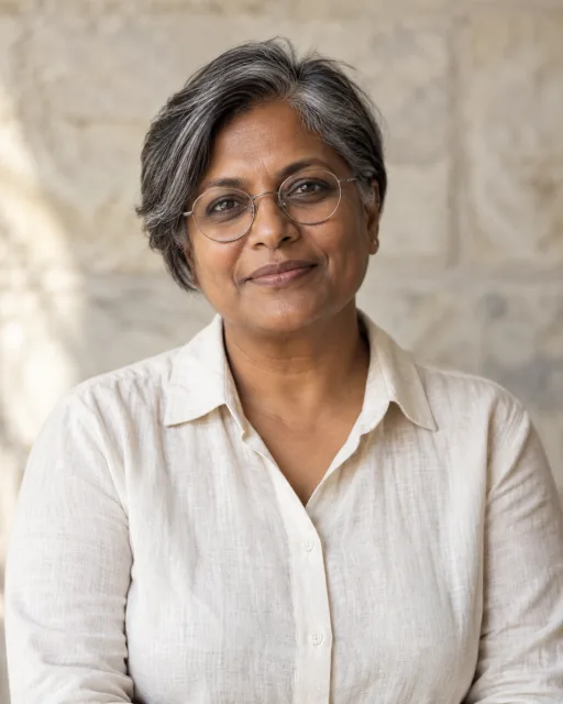 Illustrative portrait of Anaya · Story Weaver, a fictional AI guide